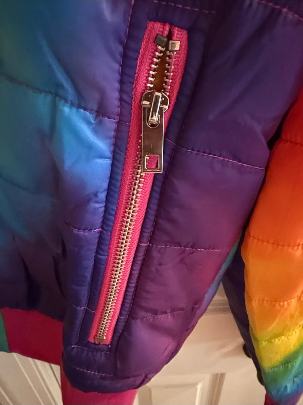 Sunshine Sisters Tie Dye Be Kind Puffer Jacket - Multicolor